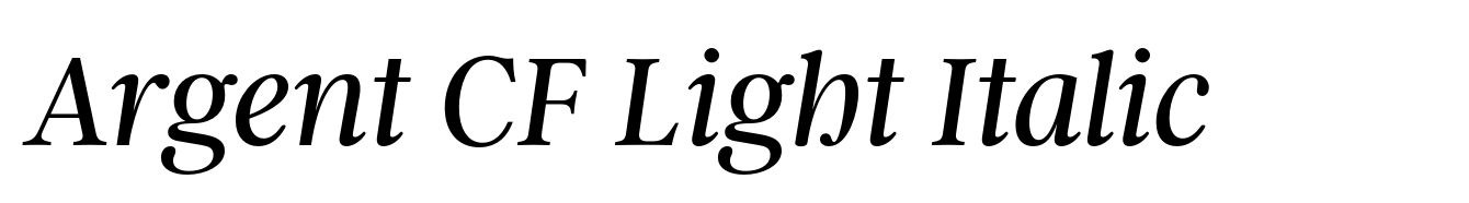 Argent CF Light Italic